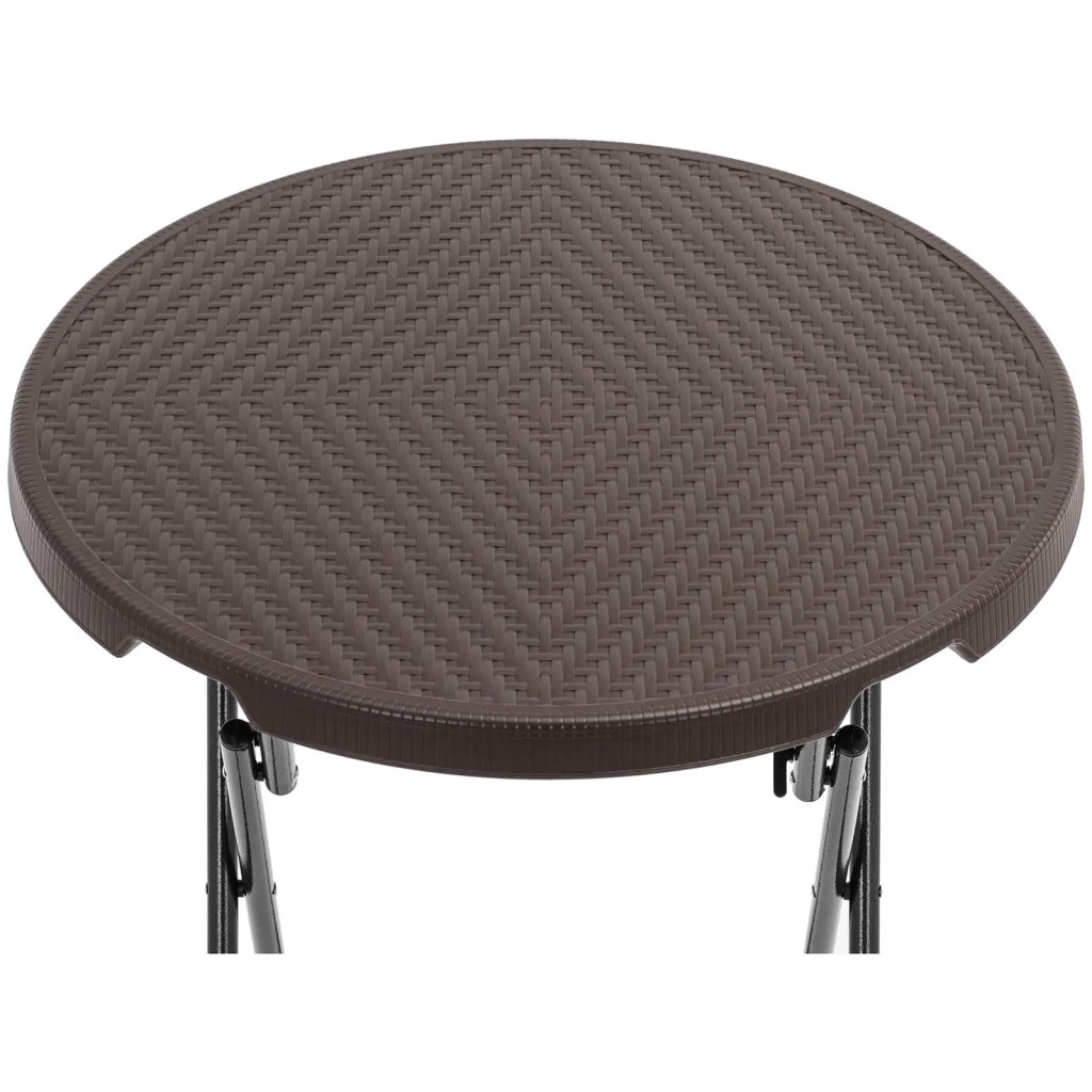 Tavolo da giardino pieghevole 79 x 79 x 110 cm 75 kg per uso interno ed esterno acciaio nero polietilene ad alta densità (HDPE) nero 14_0009974