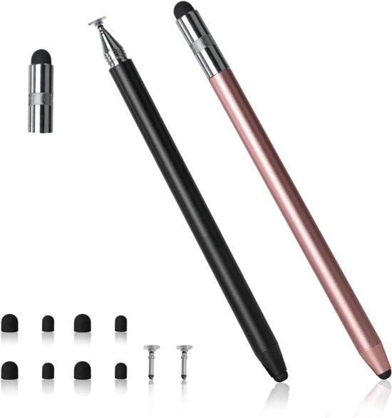 2 Pennelli Capacitive Dual-End con Alta Sensibilità con 8 Punti in Gomma per Smartphone, Tablet e Dispositivi Touchscreen