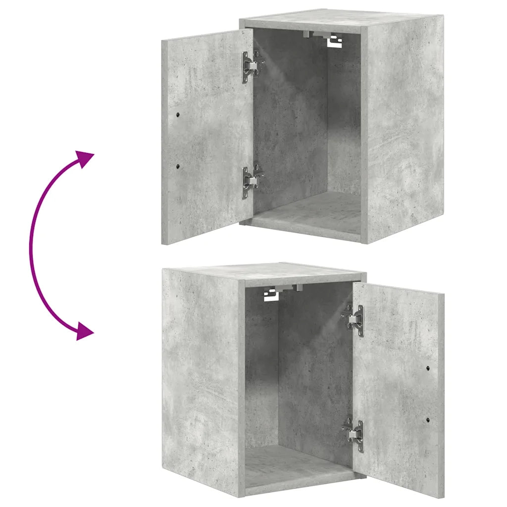 vidaXL Pensili per Garage 2 pz Grigio Cemento in Legno Multistrato