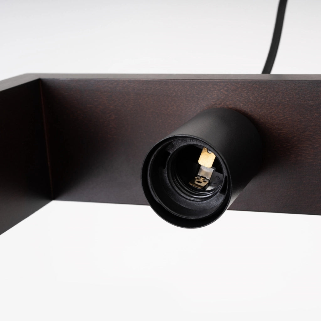Lampada sospensione CELARO nera legno wengé E27 Pure Lume