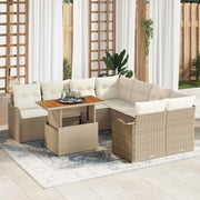 Set Divano da Giardino con cuscino 7 pcs beige e panna