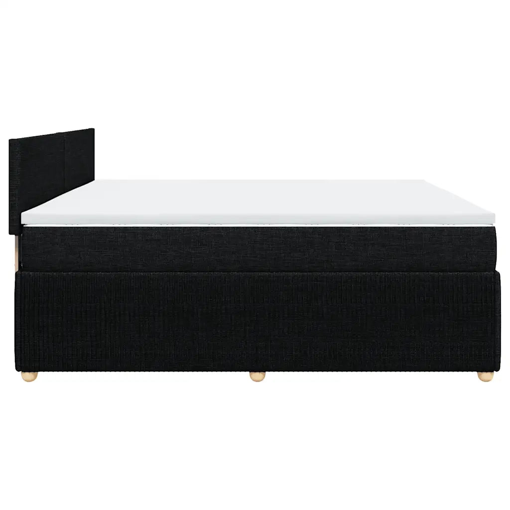 Giroletto a Molle con Materasso Nero 200x200 cm in Tessuto