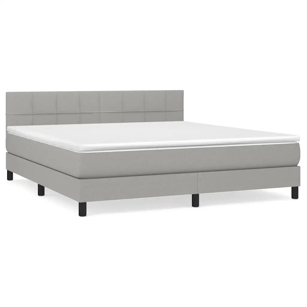 Giroletto a Molle con Materasso Grigio Chiaro160x200 cm Tessuto 3140065