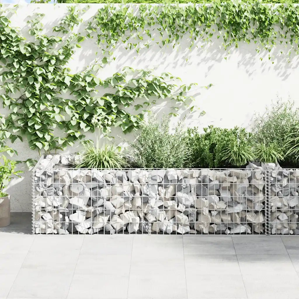 Gabbione Fioriera | Cassetta per fiori | Vaso in Acciaio Zincato 180x90x50 cm