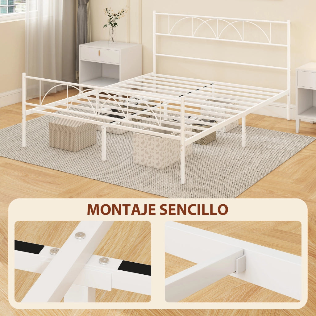 Letto contenitore con testiera in metallo ¨C Minimal ¨C Grigio 160x200 cm