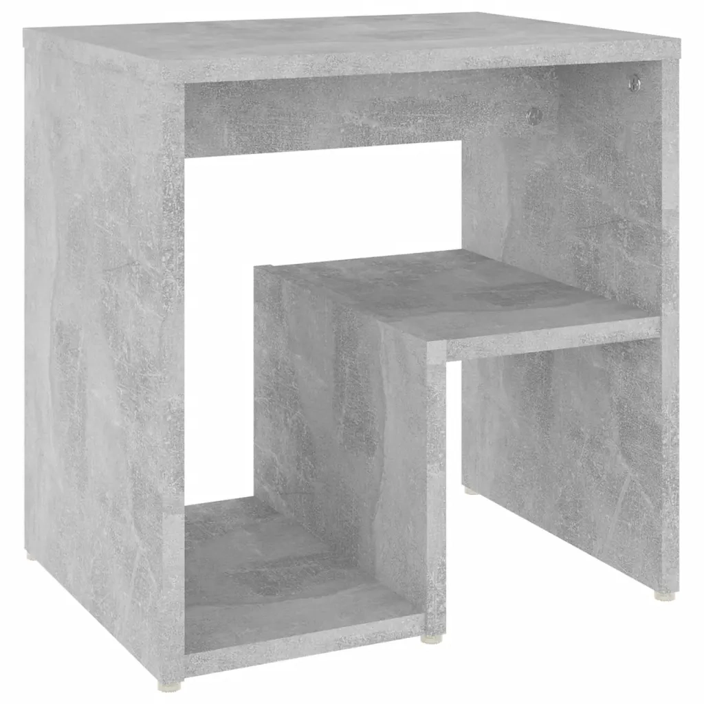 Comodino | Armadio da Notte | Mobiletto da notte Grigio Cemento 40x30x40 cm in Legno Multistrato