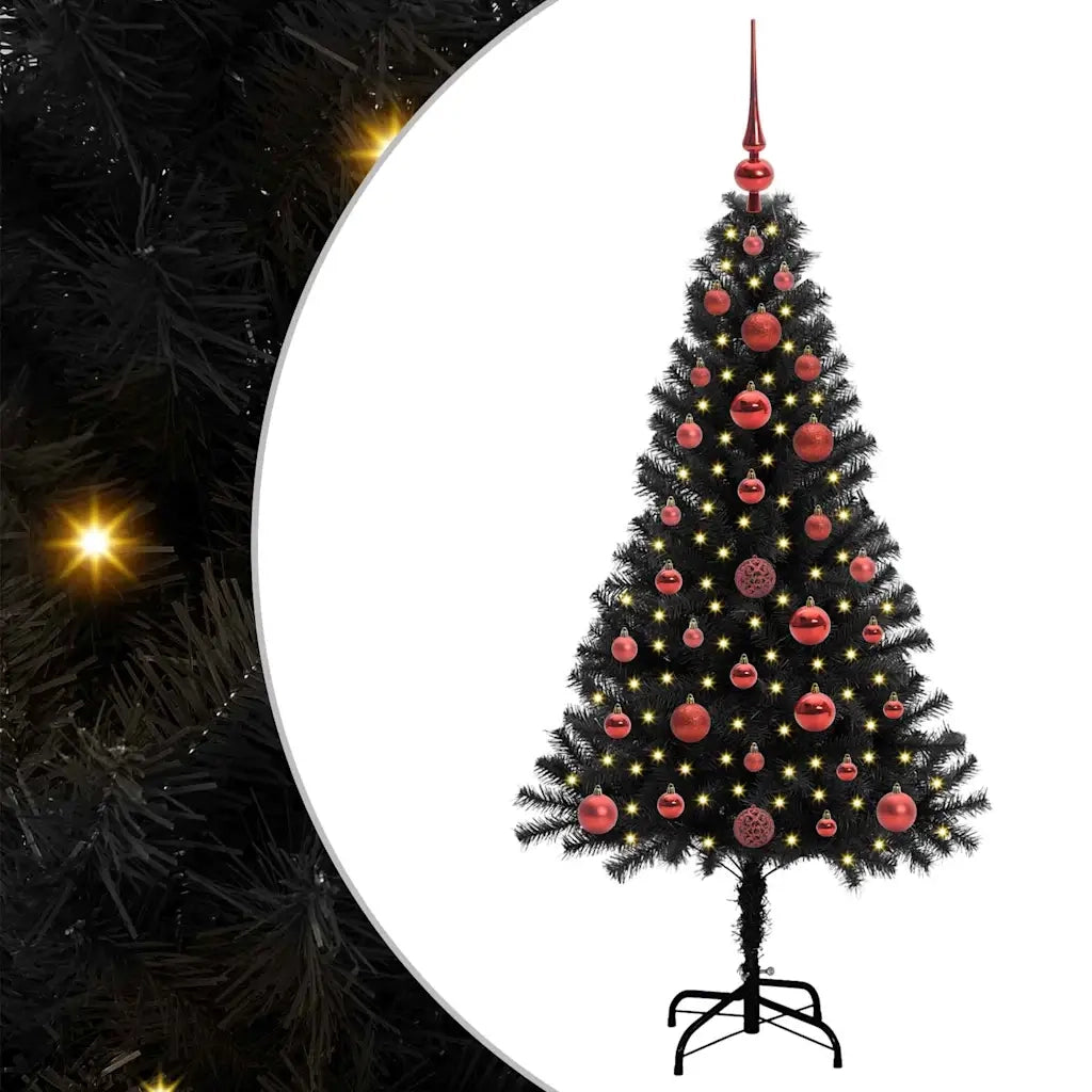 Albero di Natale con 150 LED con supporto Nero 120 cm PVC 3396456
