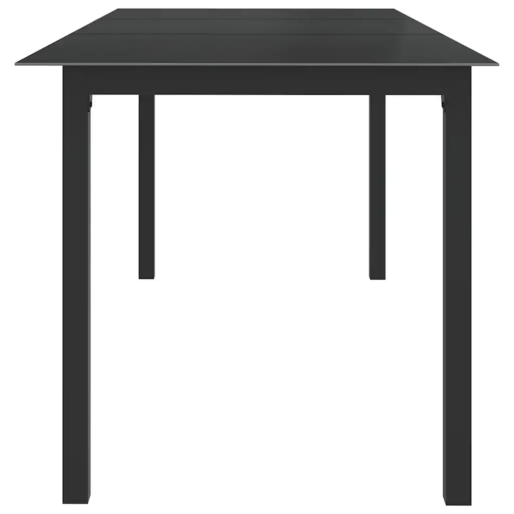 Tavolo da Giardino | Tavolino da esterno Nero 190x90x74 cm in Alluminio e Vetro