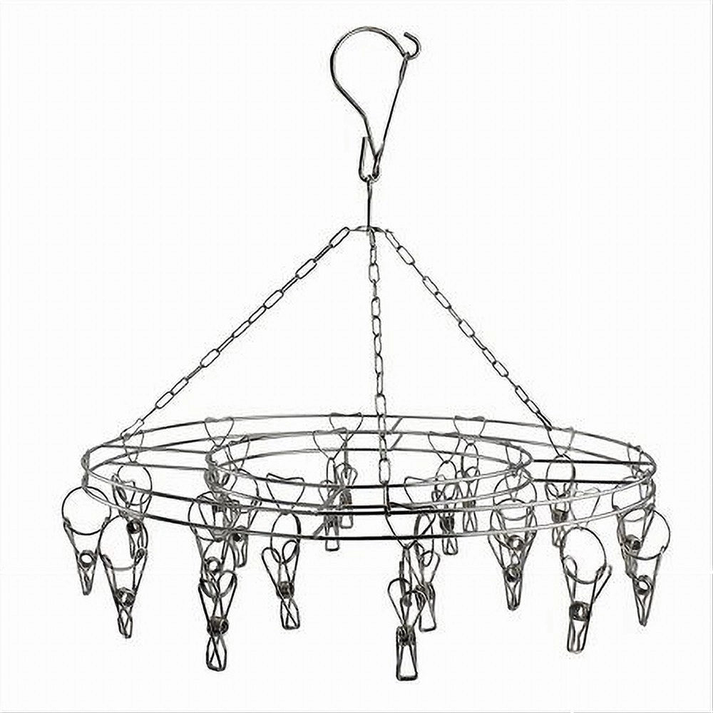 Trade Shop - Stendibiancheria 20 Mollette Rotondo 36 Cm In Acciaio Stendino Biancheria 10464 -