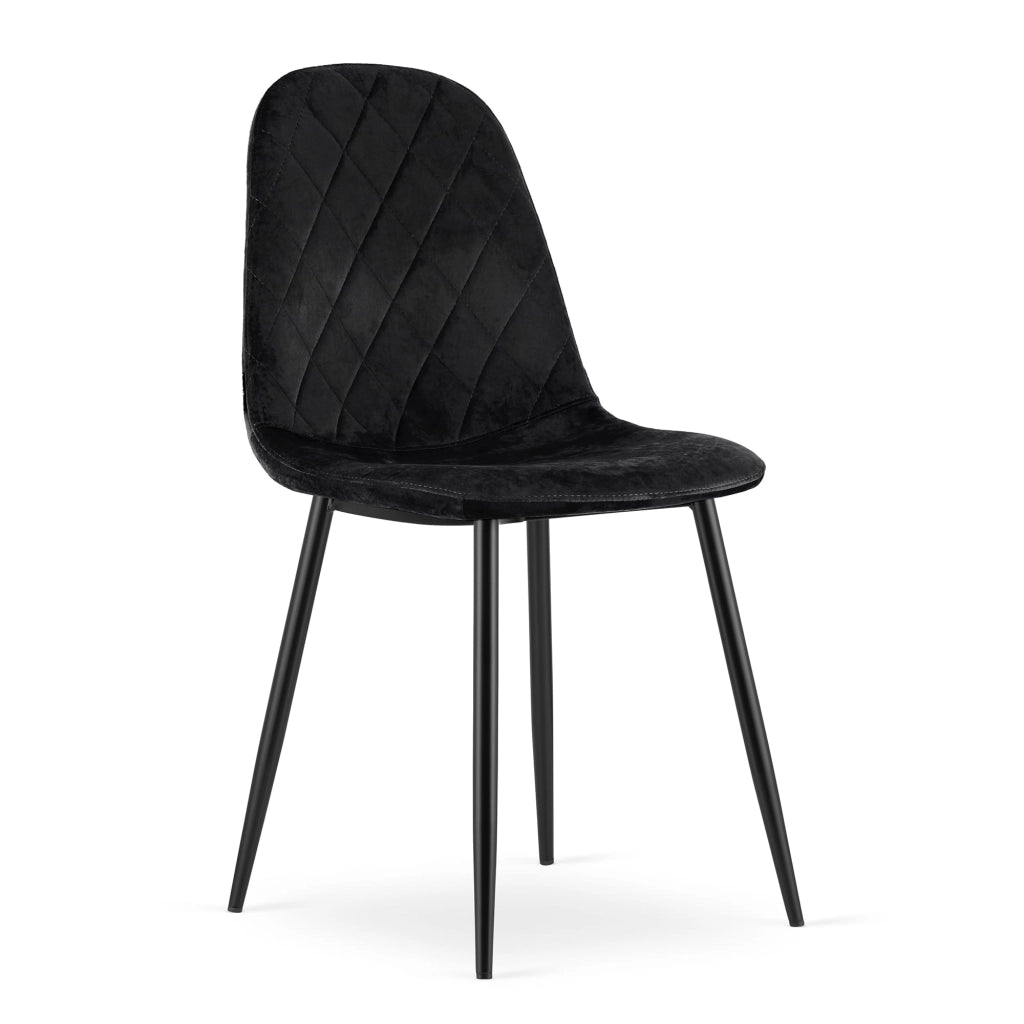 Sedia Valora DAPI in velluto nero con gambe in metallo x2