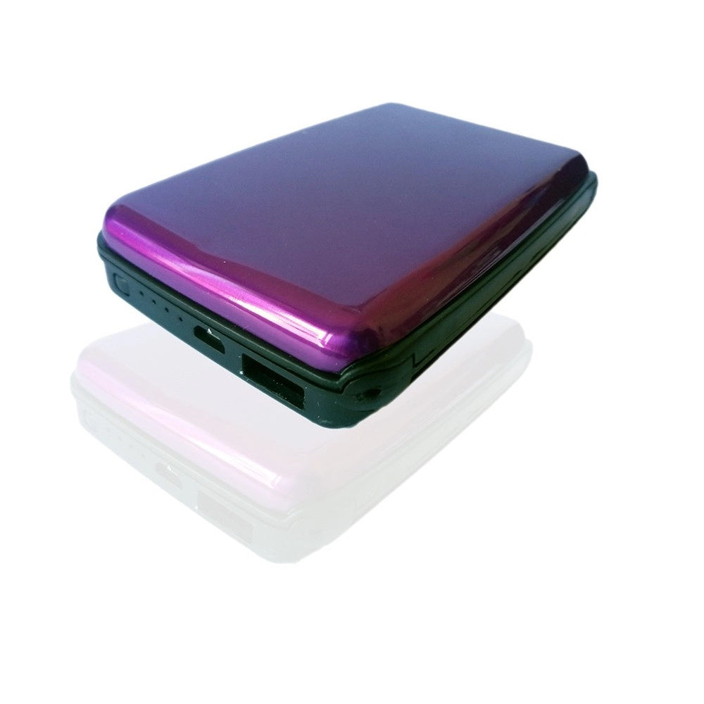 Trade Shop - Batteria Esterna Power Bank 2 In 1 Porta Carte Di Credito Tessera In Alluminio -
