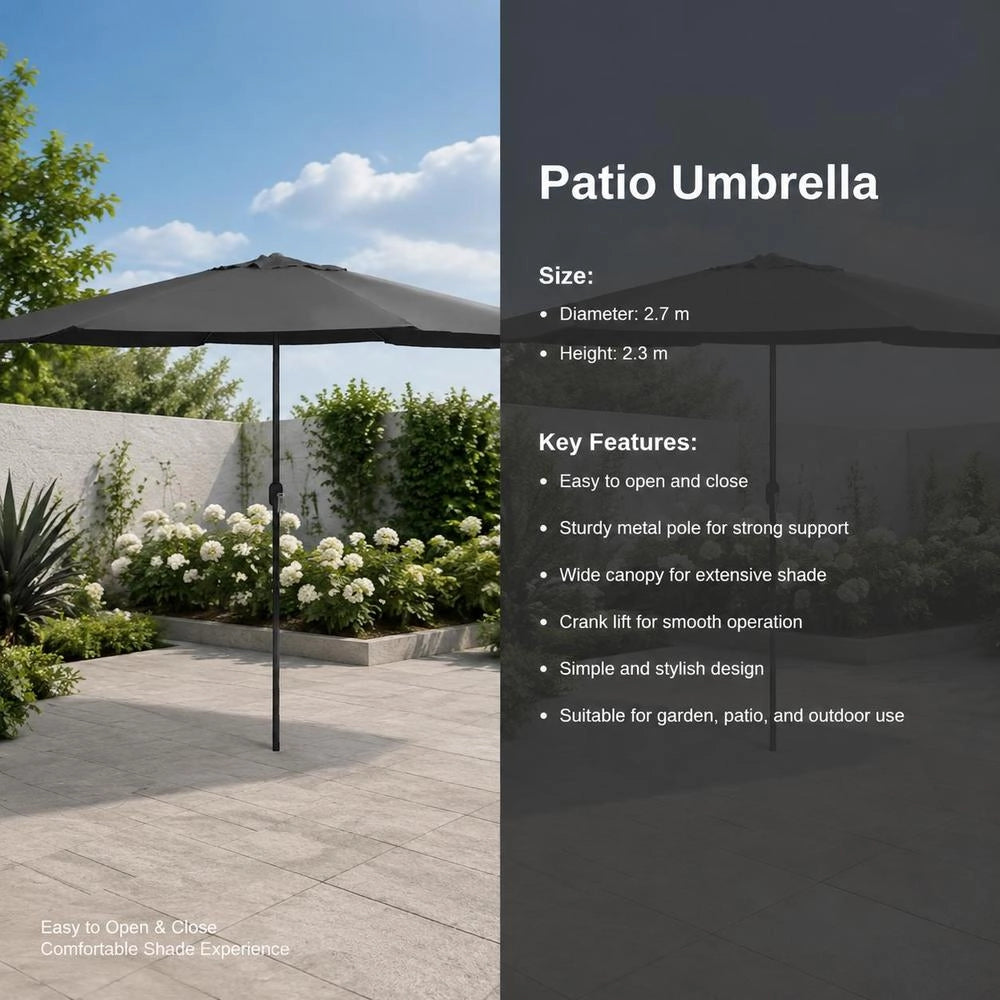 Parasol With Metal Pole 390 Cm Anthracite