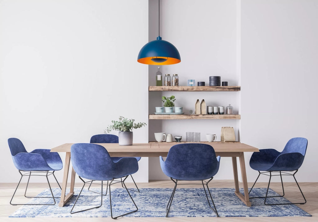 Lampada a sospensione Siemon Ø40 blu oro E27 Lucide
