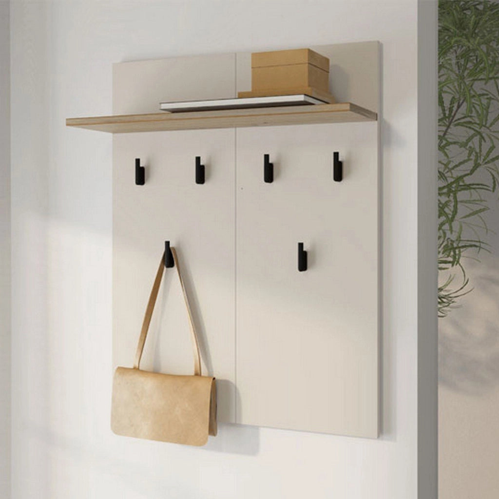 Igliano, Appendiabiti set Fissaggio a Muro Incluso, 83h cm Beige