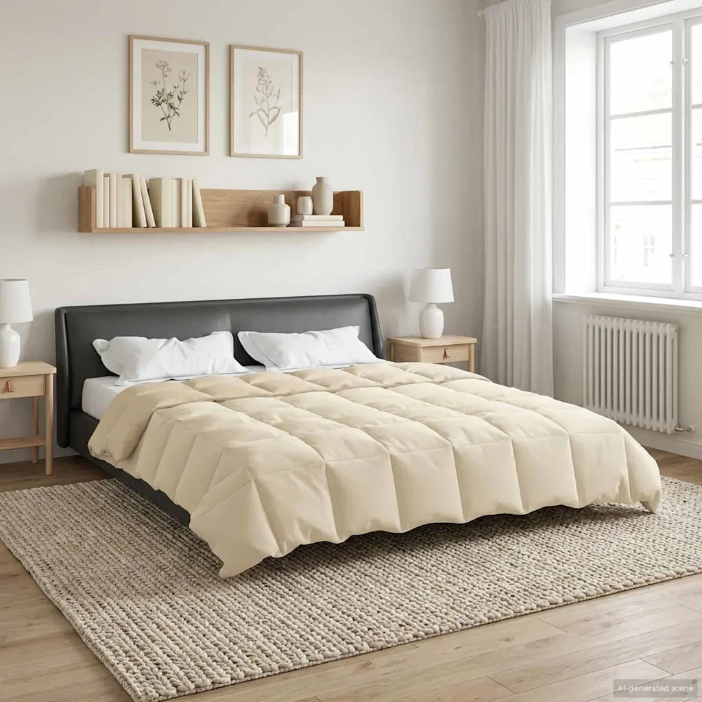 Duvet Invernale Trapuntato Crema 220 x 260 cm Microfibra 42026155