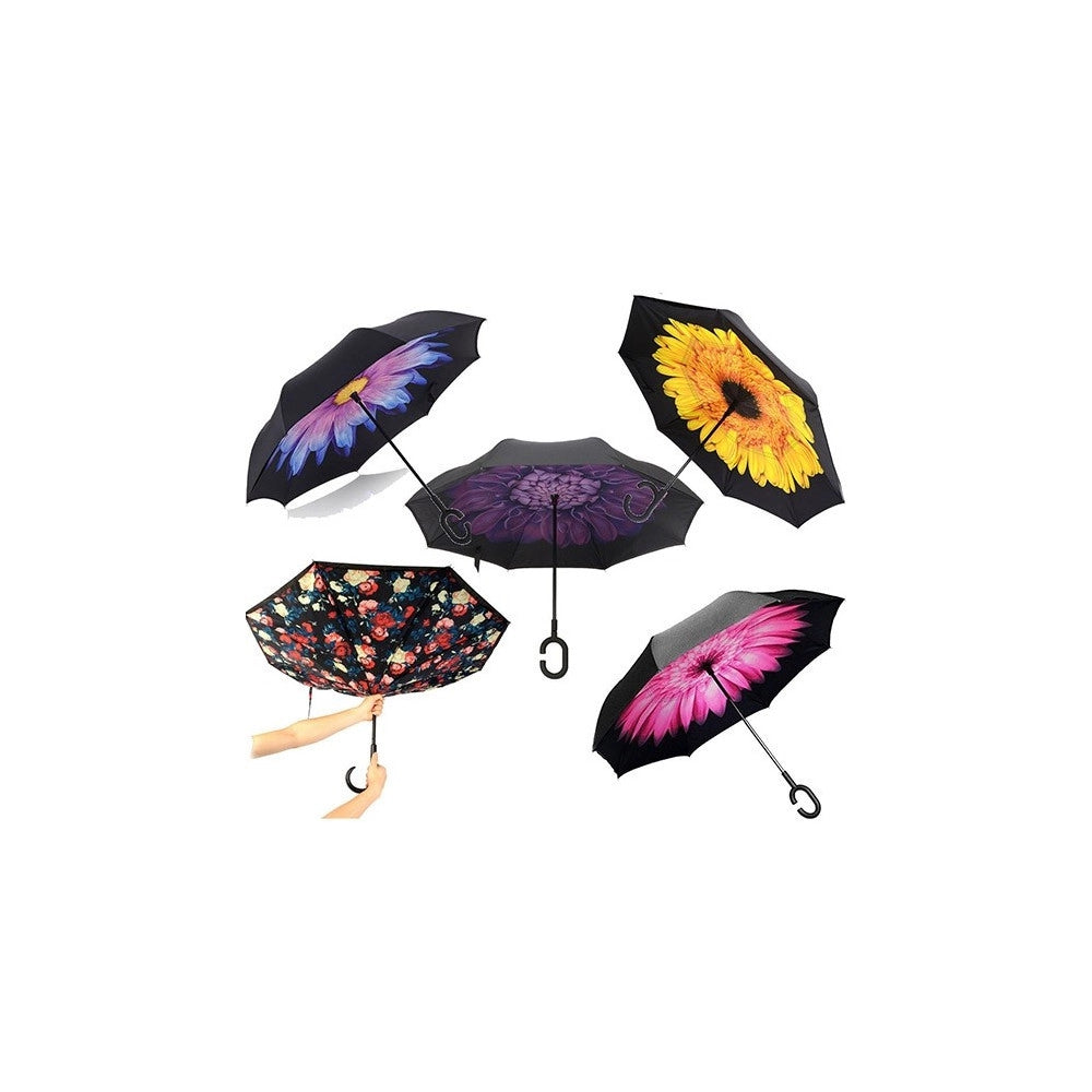 Trade Shop - Ombrello Reversibile Apertura Inversa Auto Casa Rovesciato Anti Pioggia Moda -