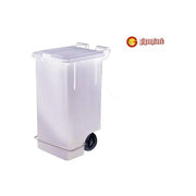 Giganplast GPS570060 Max Pattumiera 80 lt Con Pedale Con Ruote Con Reggisacco Colore Bianco