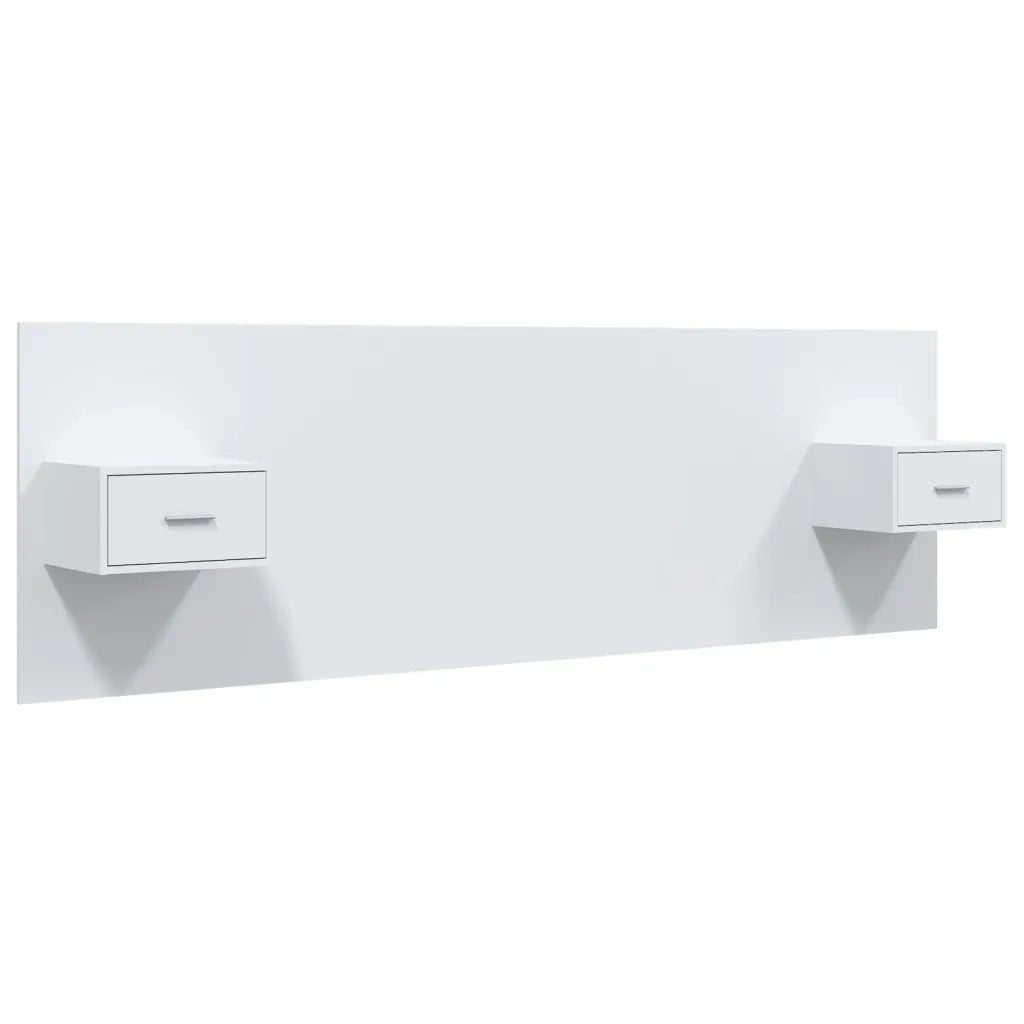 Testiera per Letto con Comodini-Testiera con Contenitore in Legno Multistrato Bianco 524852