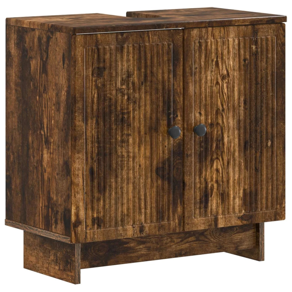 Set di armadietti da bagno in 3 pezzi EDE Rovere Fumo 3417419