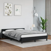 Giroletto con Testiera senza Materasso-Struttura Letto Nero 140x190 cm