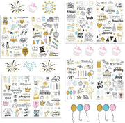 Sticker per 225 motivi di compleanno - per album di foto e libro degli ospiti - per bambini e adulti - regali