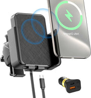 Caricatore per Telefono Auto Regolabile a Radiofrequenza per Lenzuola di Aria - Compatibile con iPhone e Samsung