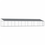 Trasportino per cani con tetto e porta 12 x 2 x 2 m acciaio zincato grigio 02_0041629