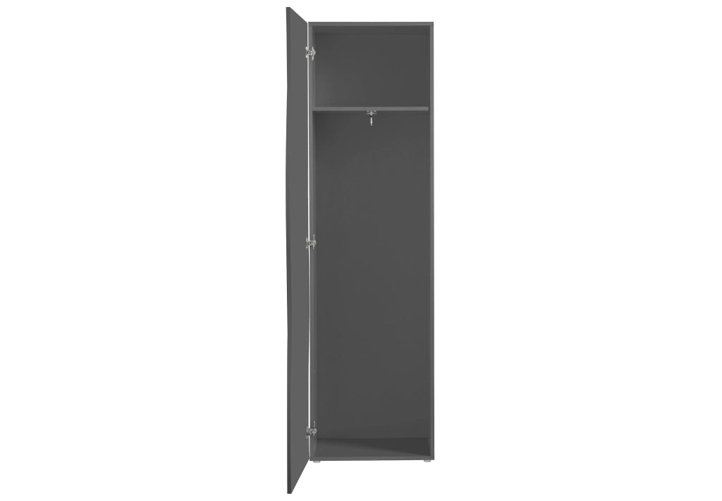 Armadio 1 Anta Onda 63x40x187,2 cm Finitura in Melamina Antracite Opaco