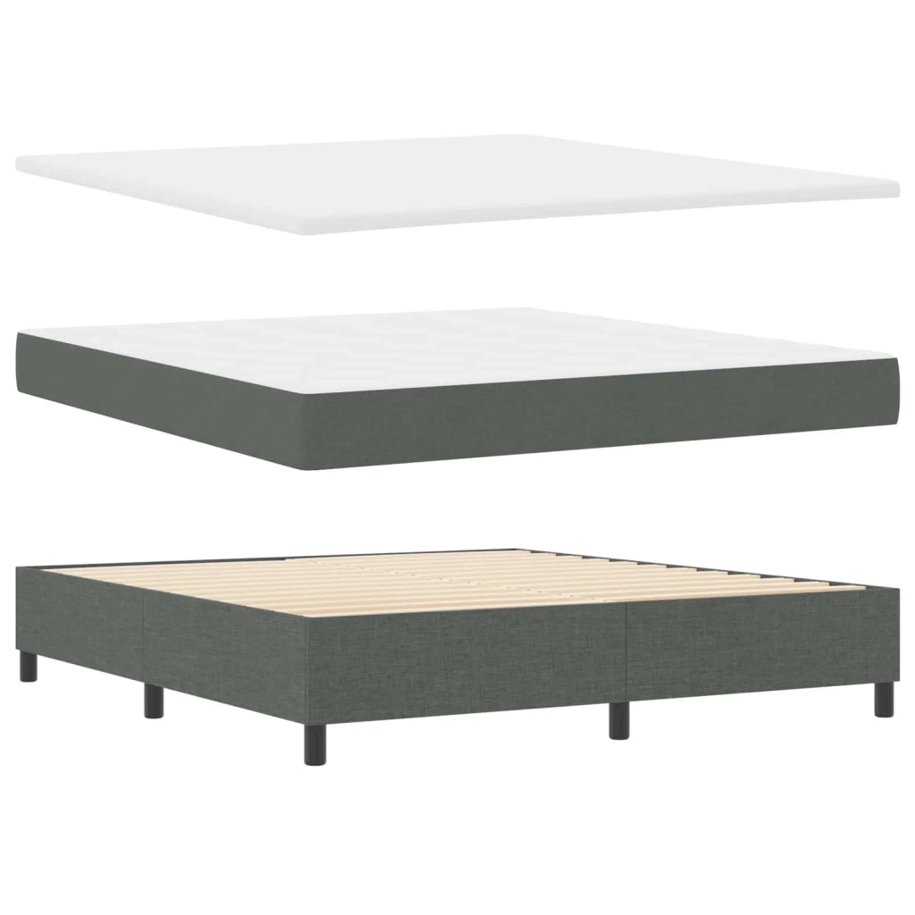 Letto a molle con strisce LED Grigio scuro 180 x 200 cm Tessuto 3342964