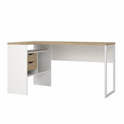 Scrivania Angolare Function Plus 8011849AK 2 Cassetti e Vano Bianco Quercia 145 x 81 x 77 cm