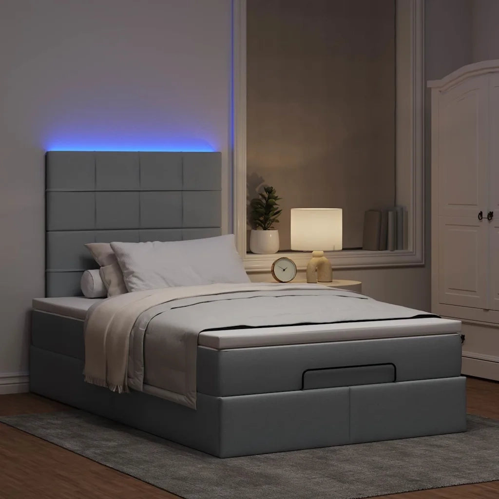 Struttura Letto Pouf con Materasso 120x190 cm in Tessuto 3313989