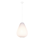 Lampada a sospensione, tessuto e metallo, bianco, D 35 cm, Janine