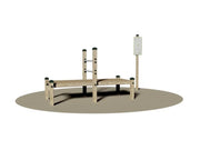 Flessione Tronco Panca Orizzontale Giochipark legno 9x9cm acciaio Ø 4cm EN 16630