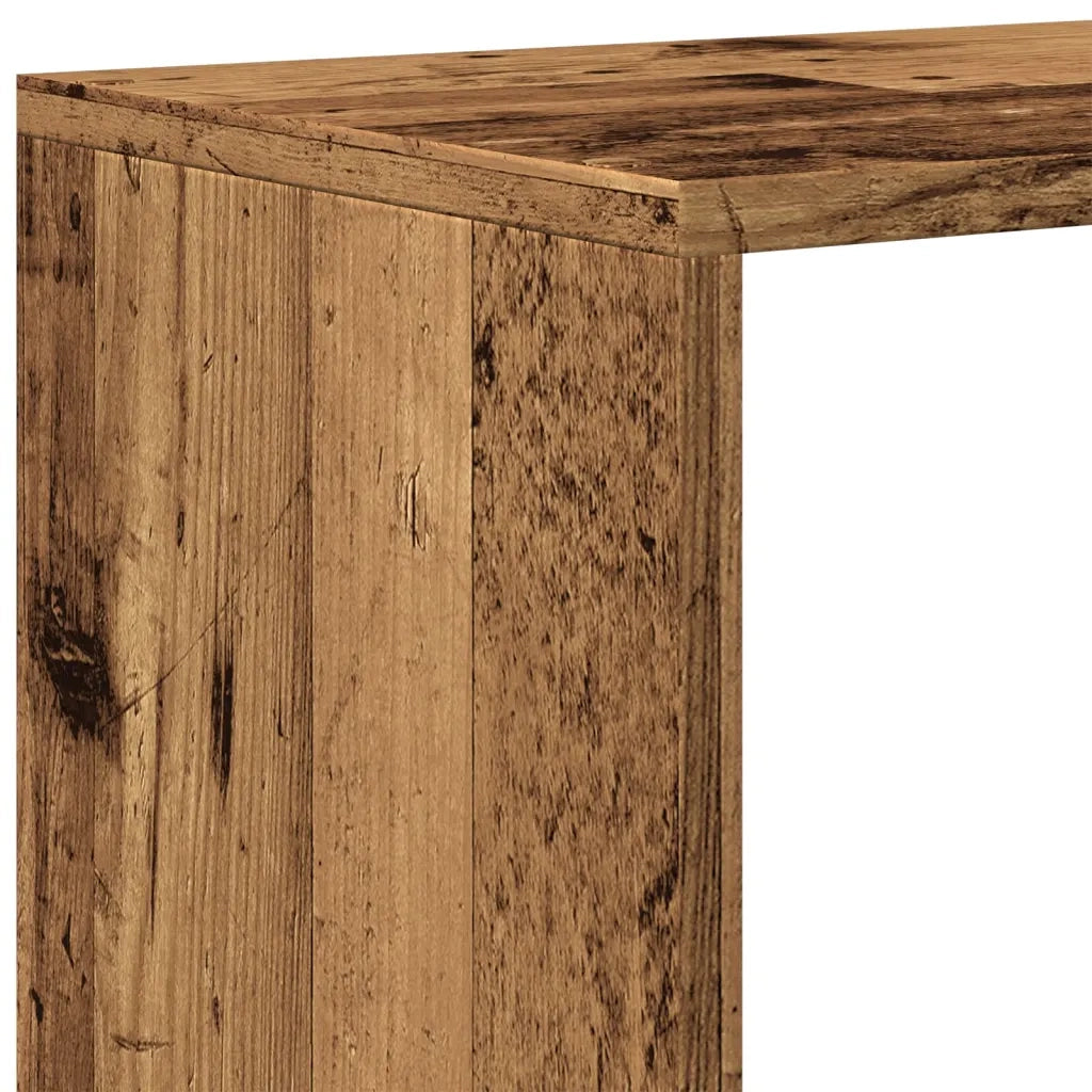 Libreria Divisorio 3 Ripiani-Scaffale per Libri-Mobile di Stoccaggio Legno Antico 99x29x99cm Truciolato