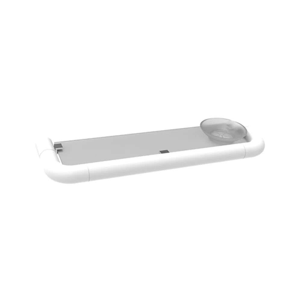 Mensola con porta sapone bianca