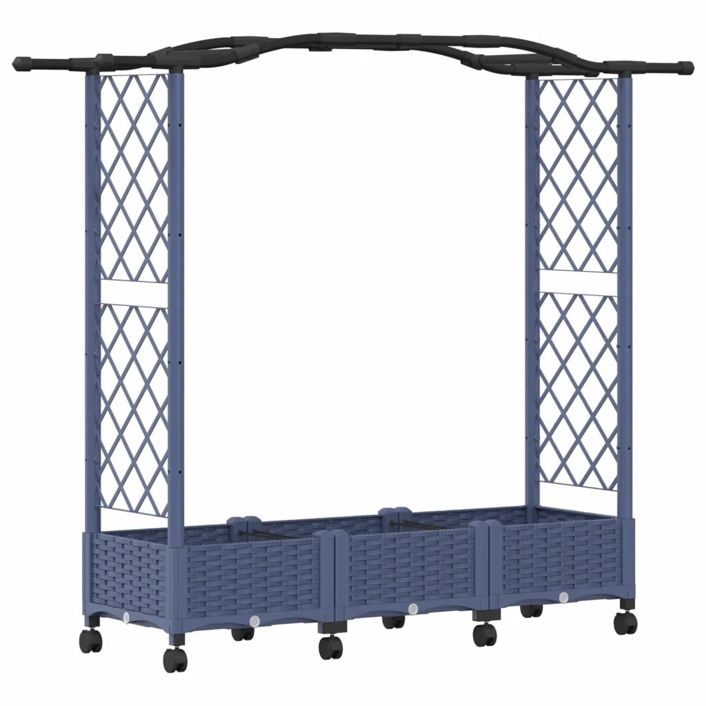 Letto Rialzato con Griglia e Tetto Grigio 169 x 40 x 129 cm PP 3423098