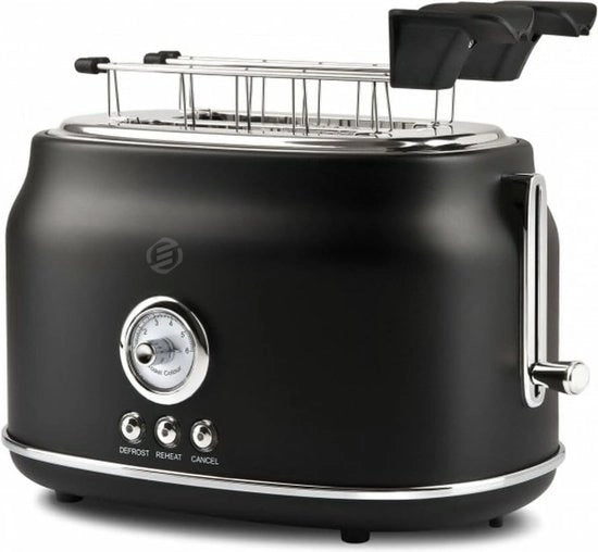 Toaster a 4 slitte con diverse impostazioni di temperatura - Toaster retro con tostapane - Toaster per panini croque monsieur