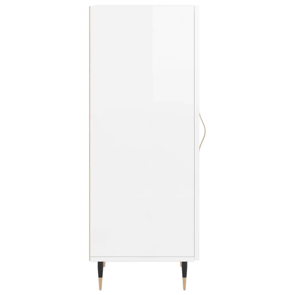 Credenza | Madia | Buffet da pranzo | Armadio da pranzo Bianco Lucido 34,5x34x90 cm in Legno Multistrato