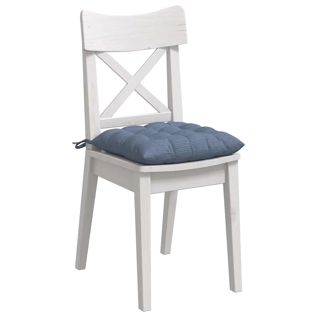 Cuscini per Seduta 4 pcs Blu 40 x 40 x 6 cm Tessuto in Cords