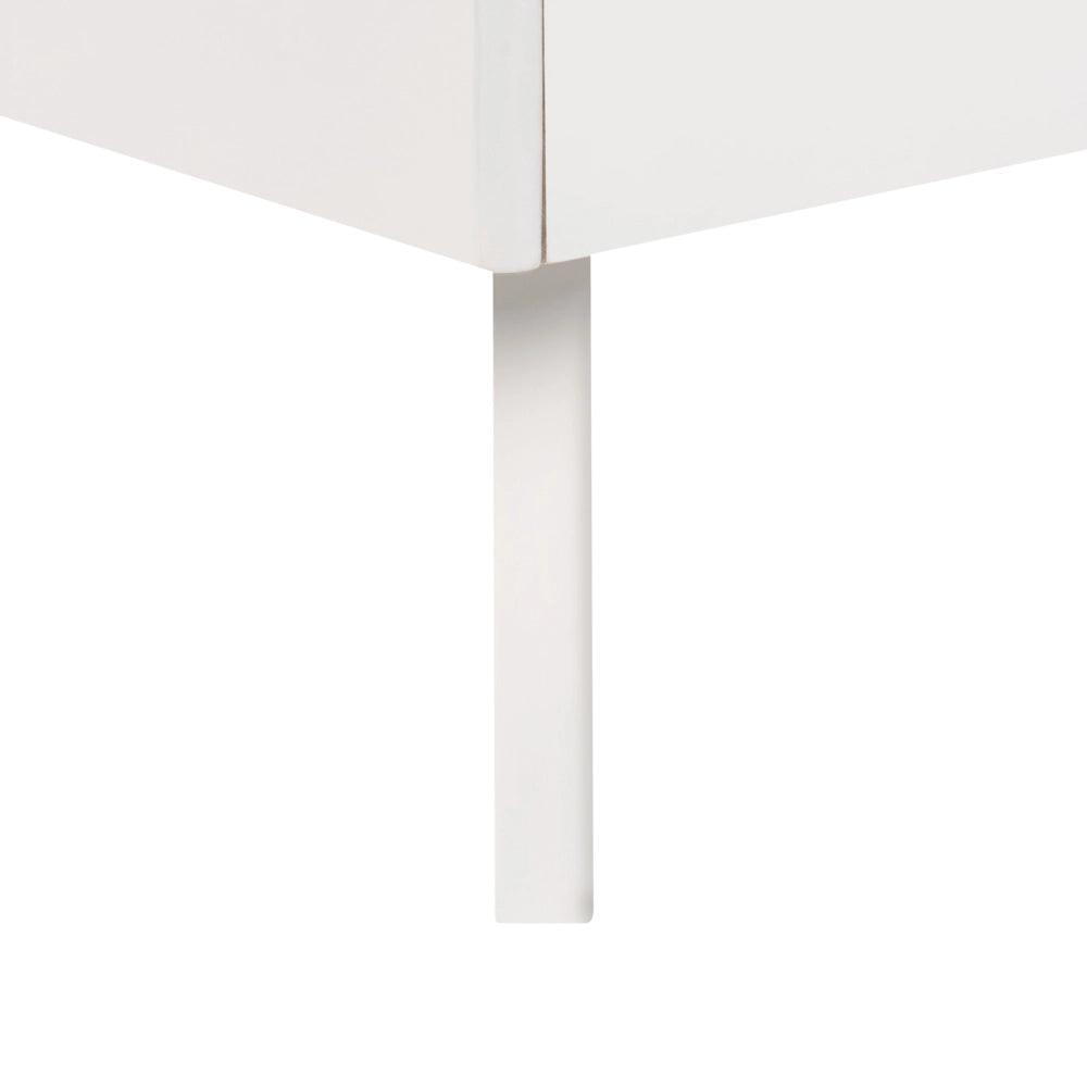 Letto in Legno bianco con Rete a Doghe Gambe in Legno 160 x 200 cm stile rustico camera da letto