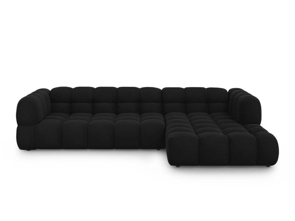 Cosmopolitan Design - Divano angolare modulare destro "Sky" 4 posti in velluto nero 