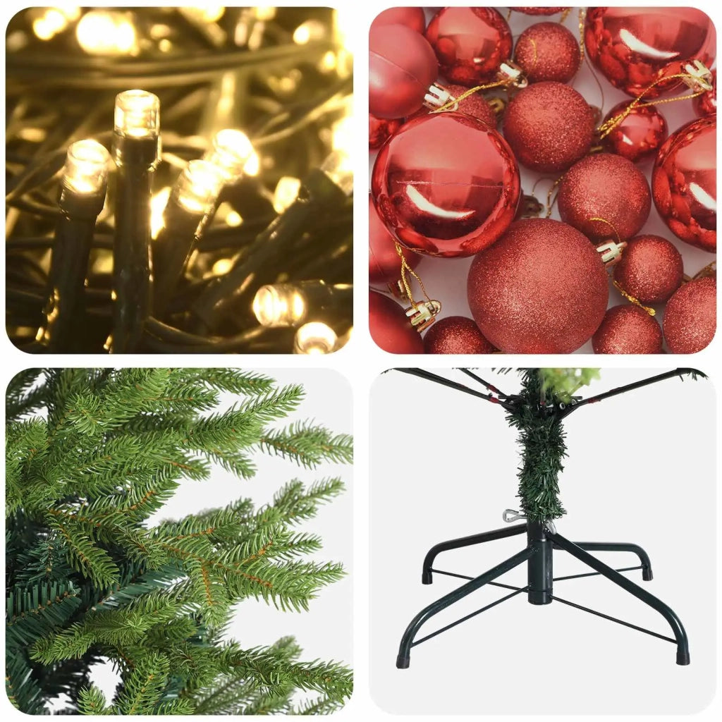 Albero di Natale artificiale con palline 240 cm 300 LED 3466774