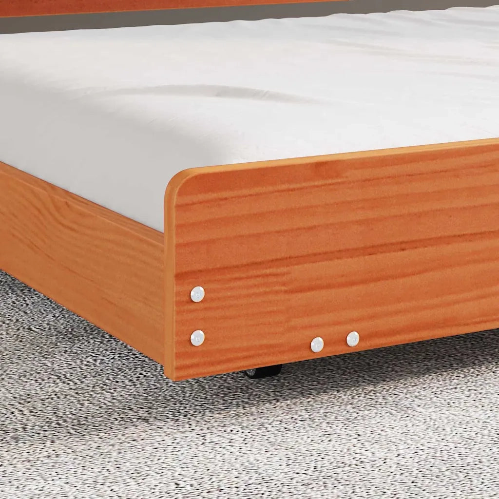 Struttura del letto Marrone cerato 75 x 190 cm Pino massello 873432