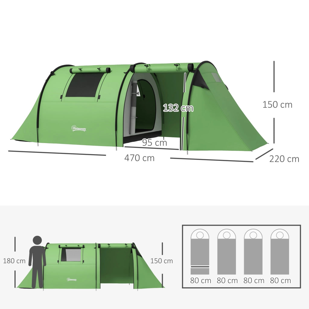 Tenda da campeggio 3-4 persone ¨C zephmum ¨C Verde scuro 3000mm
