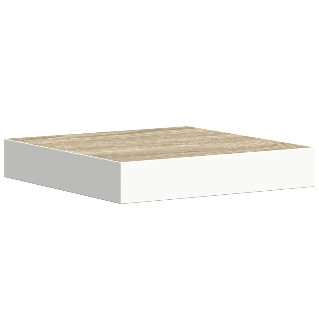 Mensole a Muro 2 pz Rovere e Bianco 23x23,5x3,8 cm in MDF cod mxl 33367