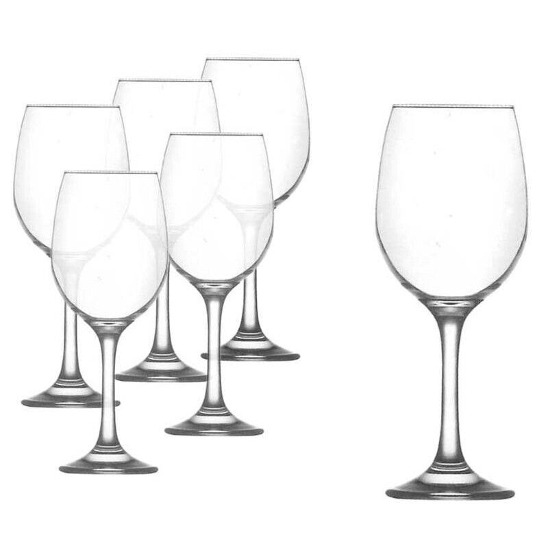 SET 6 CALICI IN VETRO BACCO PER VINO DA 300CC