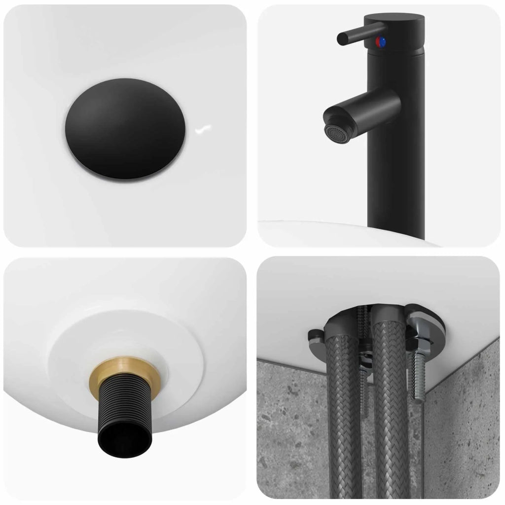 Set di mobili per il bagno 3 pz Grigio Cemento 3406086
