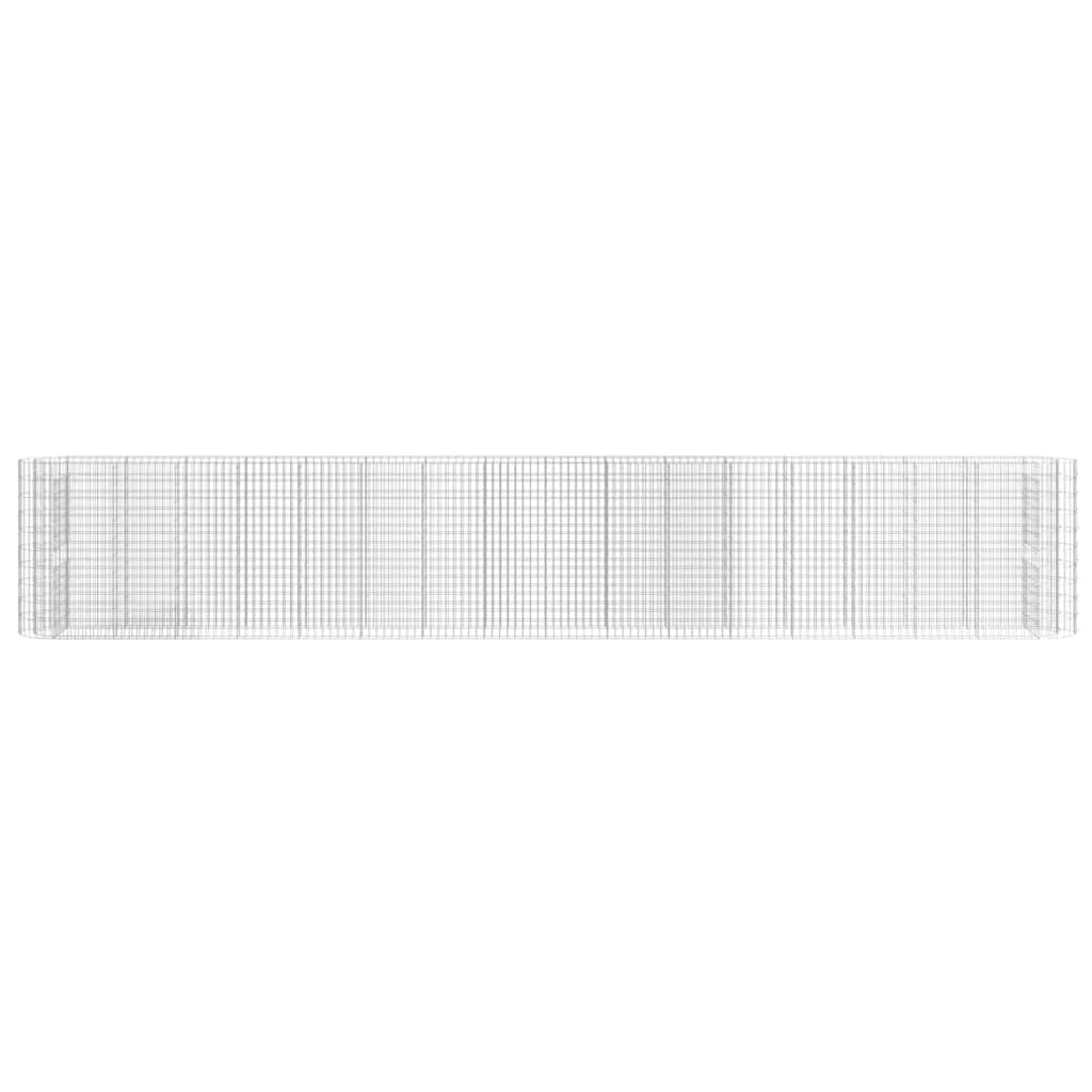 Aiuola rialzata in gabbione di ferro zincato 610 x 50 x 100 cm Argento 02_0039928