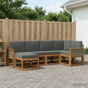 Set di divani da esterno 6 pcs Naturale e Antracite Poliestere