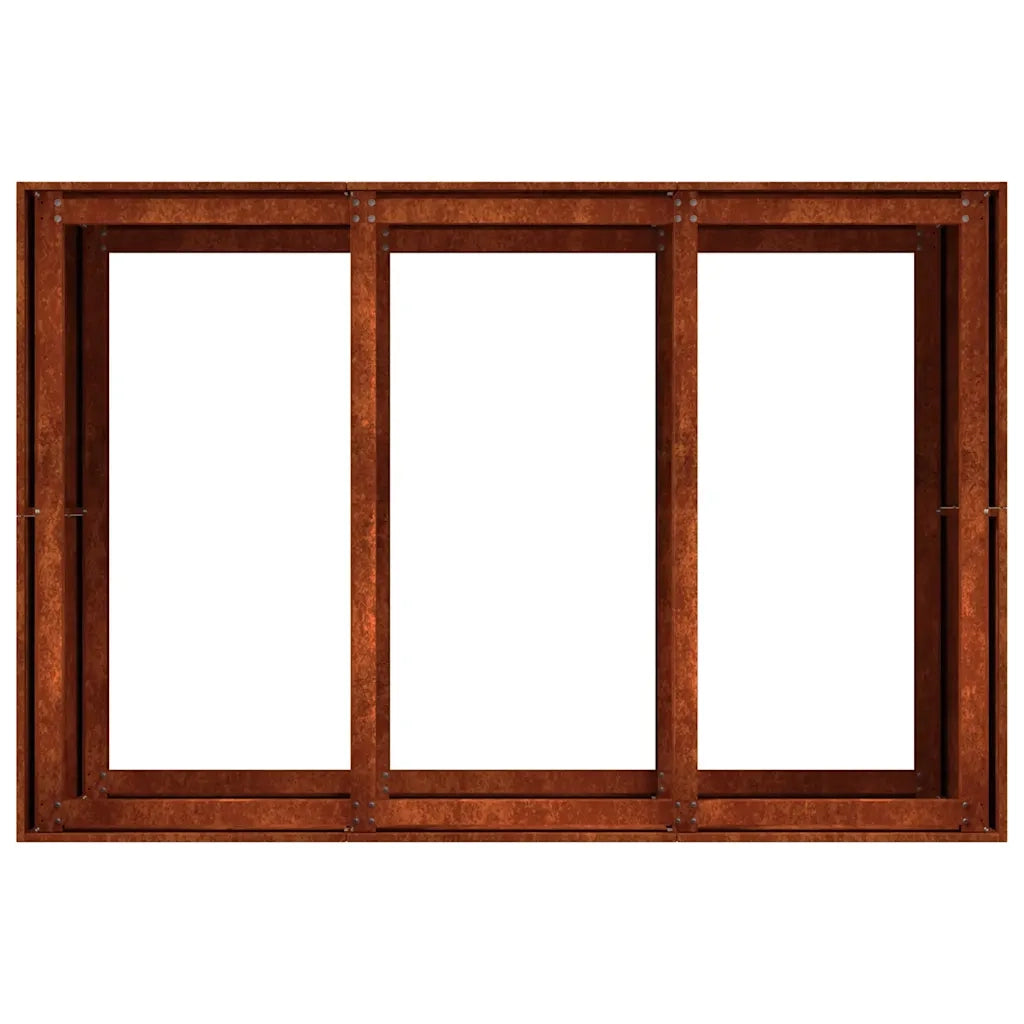 Fioriera-Vaso-Contenitore per Piante Arrugginita 120x80x80 cm in Acciaio Corten